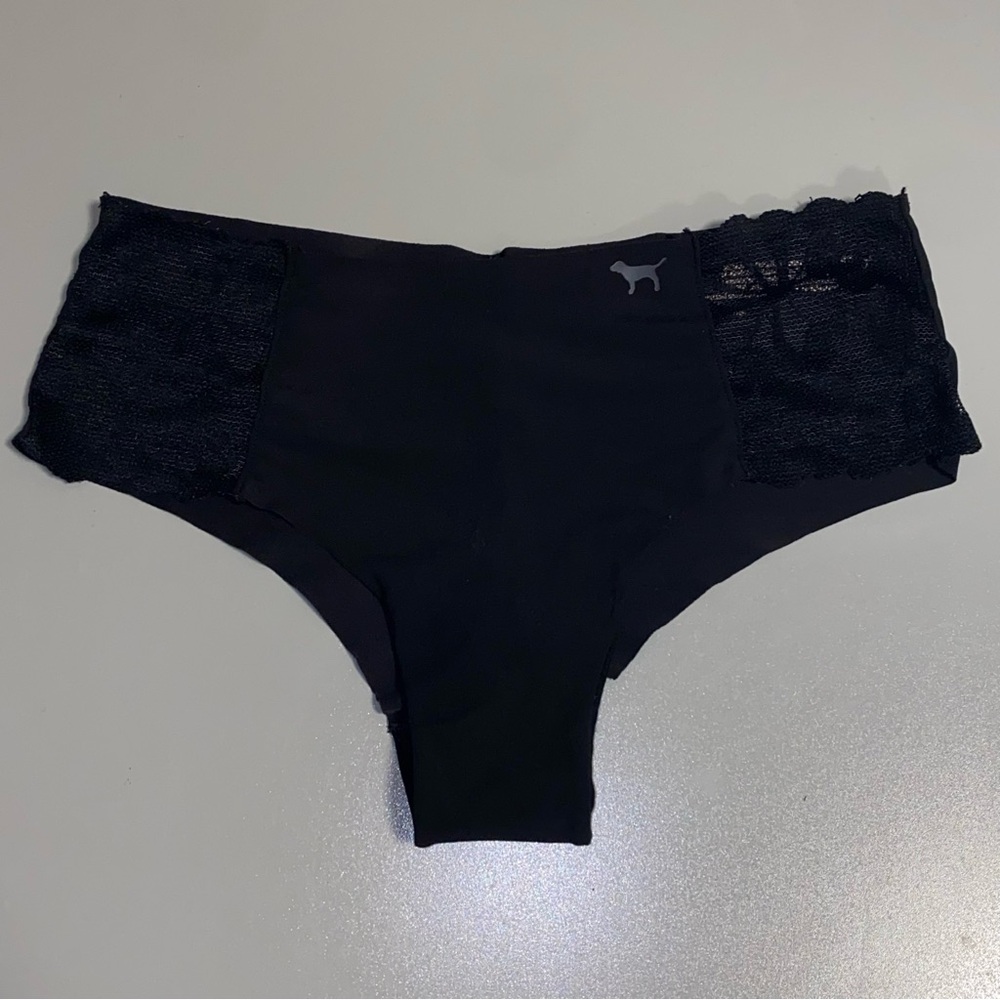 PINK Victoria's Secret Small Black No-Show Cheekster Panties